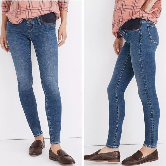 NEW Madewell Maternity‎ Side-Panel Skinny Jeans in Wendover Wash, 29 - Picture 1 of 15